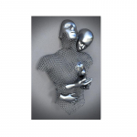 3D meilės &scaron;irdis pilka metalinė figūrėlė statula drobės tapyba Plakatai ir spaudiniai &Scaron;iuolaikinės sienų dailės nuotraukos, skirtos svetainės namų dekoravimui 70X120cm No Frame