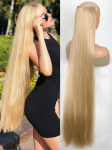 Aosiwig Synthetic Super Long Straight 100cm 5 Clip In plaukų priauginimas Natūralūs plaukai Juodi blondinai netikras netikras plaukų papuo&scaron;alas moterims 28inches-70cm