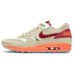 CLOT x Nike Air Max 1 Kiss of Death 2021 Unisex Sportbačiai Smėlio spalvos Tinklelis Tamsiai raudona DD1870-100 45