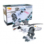 Naujas didelis dydis 47 cm elektroninis vaik&scaron;čiojantis dinozaurų pur&scaron;kiklis mechaninis dinozaurų riaumojimas, blykstė animacinis filmas Robotas lavinantis žaidimų konsolė vaikams žaislas balta