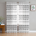 Retro linijos ranka pie&scaron;tas ra&scaron;tas permatomos užuolaidos svetainei, miegamajam, vaikų kambariui tiulio langų apdaila užuolaidos 135W x 114H(cm)