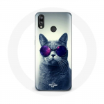 Coque pour Huawei P20 Lite Chat avec Lunettes violettes