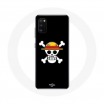 Coque pour Oppo A16 One Piece Manga Tete de Mort Fond Noir