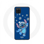 Coque pour Samsung Galaxy A22 4G Stitch neige No&euml;l bleu