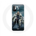 Coque pour Xiaomi Redmi Note 10 5G Vikings S&eacute;rie Saison 6 Ragnar Lothbrok logo V Ep&eacute;e Gris Fond Brou