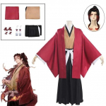 Anime Demon Slayer Cosplay Kimetsu No Yaiba Pilnas Komplektas Drabužiai Tsugikuni Yoriichi Kokushibou Michikatsu Cosplay Kostiumas Perukas L-(Costume+Wig)