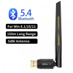 150M USB &bdquo;Bluetooth 5.4&ldquo; adapteris &bdquo;Bluetooth&ldquo; siųstuvas imtuvas &bdquo;Bluetooth&ldquo; raktas asmeniniam kompiuteriui belaidė pelė klaviatūra Nemokama tvarkyklė &bdquo;Windows 11/10/8.1&ldquo;