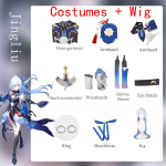 Ysir Jingliu Cosplay kostiumas, Honkai Impact Game Playsuit, Anime Jingliu Cosplay rinkinys, Moteris XL mėlyna/pilka