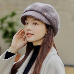 Ančių liežuvio beretė Patelė žiemos laukinė tapytojo kepurė Triu&scaron;io kailio mi&scaron;rainė megzta &scaron;ilta a&scaron;tuonkampė vilnos kepurė One size