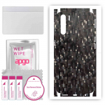 apgo Protective Skin Sticker for the back+sides compatible with Oppo A91, Full Wrap Film, Foil, Vinyl - Pattern Carbon Black Pixel