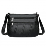Moteri&scaron;ka PU rankinė ant pečių Daugiaki&scaron;enė Mother Solid Crossbody rankinė (Juoda) juoda