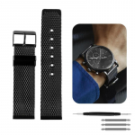Klasikinė nerūdijančio plieno laikrodžio apyrankė 20 mm 22 mm juoda laikrodžio dirželis, skirtas Armani Black Warrior AX7105 AR1970, skirtas Huawei Watch Gt2/3 22MM