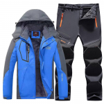 Vyri&scaron;kas žiemos sniego alpinizmo rinkinys lauke, &scaron;ilta, vandeniui atspari striukė + &scaron;iltos kelnės, 2 dalių rinkinys 5XL