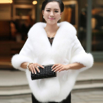 Prabangus Eleganti&scaron;kas Moteri&scaron;kas dirbtinis audinės ka&scaron;myras žieminis &scaron;iltas kailinis skara Cape Fashion solid Moterų dirbtinio kailio Pashmina Poncho One Size balta