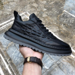 Mada Vyri&scaron;ki Dirbtinės Karvės Odos Krokodilo Ra&scaron;to Sportbačiai Kasdieniai Odiniai Batai Vyri&scaron;ki Universalūs Storu Padu Atsparūs Dėvėjimuisi Batai Vyri&scaron;ki Darbiniai Batai 39 juoda