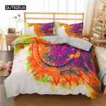 Mandala Antklodės užvalkalų komplektas Violetinis gradientas Mandala Kultūros ra&scaron;tas Viengulis patalynės komplektas paaugliams Mikropluo&scaron;to karali&scaron;ko dydžio antklodės užvalkalas EU single(135x200cm)