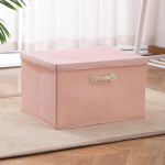 Ne&scaron;iojama medvilnės ir lino laikymo dėžė su dangčiu drabužiams ir žaislams, sulankstomas spintelės organizatorius Super Large 50x40x30 cm