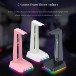 ONIKUMA ST-2 RGB Ausinių Stovas su &Scaron;akotuvu ir Skirstytuvu I&scaron;plėtimo Doku juoda