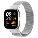 Plieninis Milano magnetinės kilpos dirželis skirtas &bdquo;Redmi Watch 3 Active Smart Replacement&ldquo; apyrankė &bdquo;Xiaomi Redmi Watch3&ldquo; metaliniam rie&scaron;o dirželiui Redmi Watch 3 Active sidabras