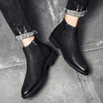 Pavasario rudens mada Chelsea Boots Vyri&scaron;ki mink&scaron;ti kulk&scaron;nies batai briti&scaron;ko stiliaus vyri&scaron;ki batai prekės ženklo vyri&scaron;ka avalynė juoda 44 pilka