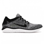 Nike Free RN Flyknit Balti Juodi Vyri&scaron;ki Sportbačiai 942838-101 EU 40 juoda/pilka spalva