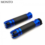 Universalus 7/8'' 22MM CNC motociklo vairas, gaubteliai Stabdžių rankenos rankena, skirta yamaha xt 600 mt10 mt 09 tracer suzuki drz/ltz mėlyna