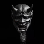 Suaugusiųjų Unisex Helovino Veido Kaukės Japoni&scaron;kas Hannya Demonas Oni Samurajus Noh Kabuki Prajna Velnio Kaukė Latekso Vakarėlio Kaukės juoda