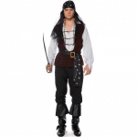 Stilingas vyri&scaron;kas pirato kostiumas Helovino Cosplay, su Karibų kaukolės dizainu, įvairių dydžių L
