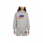 Nike raidės logotipas spausdintas laisvas ilgomis rankovėmis džemperis su gobtuvu vyri&scaron;ki vir&scaron;utiniai drabužiai pilkas FN3105-063 L