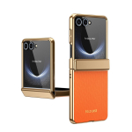 Skirta Samsung Galaxy Z Flip 7 6 5 4 3 Flip7 FE PU odos dengtas vyris Pilnas apsauginis stiklas Priekinė plėvelė Atsparus kritimui telefono dėklas Galaxy Z Flip5