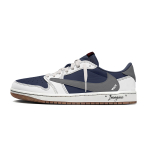 Travis Scott x Jordan Air Jordan 1 Tamsiai mėlyni Travis Scott X AJ1 žemi Atsparūs trinčiai Žemi senoviniai krep&scaron;inio batai DZ4137-700(Komanda1603- 7.0) 42