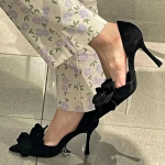 Moteri&scaron;ki gėlių ra&scaron;to auk&scaron;takulniai bateliai, seksualūs sandalai, vasaros dizainerio naujos vakarėlių suknelės, vestuviniai stiletai, vaik&scaron;čiojantys &bdquo;Zapatos&ldquo; 34