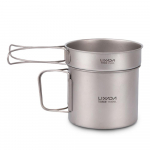 Lixada Ultralight Titanium Cookset Outdoor Camping indų rinkinys 1100 ml puodo ir 350 ml keptuvės su 900ml pot with 350ml pan