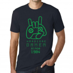 Vyri&scaron;ki vintažiniai mar&scaron;kinėliai Grafiniai mar&scaron;kinėliai Hardcore Gamer Nuo 1984 Navy XS bedugnė