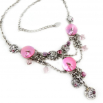 Les Tr&eacute;sors De Lily [E1375] - Collier Cr&eacute;ateur 'Les Souvenirs du Pass&eacute;' Rose