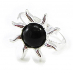 Bague Argent 'D&eacute;esse Noir de Jais' noir