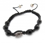 Les Tr&eacute;sors De Lily [J8534] - Bracelet ethnique 'Shambhala' noir