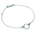 Les Tr&eacute;sors De Lily [L3890] - Bracelet Argent 'Sissi' blanc argent&eacute; (rhodi&eacute;) - 10 mm