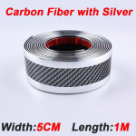 1M anglies pluo&scaron;to gumos stiliaus automobilių lipdukai durų slenksčių apsauga Prekės priedai anglies slenkstis automobilių priedams Carbon Fiber Silver