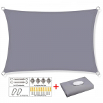 Apsauginė burė, stačiakampė kvadratinė markizė, 300D Oxford Cloth vandeniui atspari UV spindulių apsauganti burė, lauko saulės apsauga nuo lietaus sodo kiemo markizės 300cm x 400cm pilka