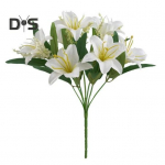 1 vnt &bdquo;pasidaryk pats&ldquo; netikrų gėlių, ry&scaron;kių gražių lelijų auk&scaron;tų modeliavimo gėlių puok&scaron;tės vestuvių dekoras balta