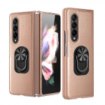 Prabangus odinis žiedo laikiklis, vyrių apsauga, visi&scaron;kai apsauganti telefono dangtelį, skirtą Samsung Galaxy Z Fold 4 dėklui, smūgiams atspariam stovui