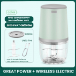 300 ml elektrinis maisto smulkintuvas česnako smulkintuvas mėsmalė Mini česnakų presas daržovių smulkintuvas žalia