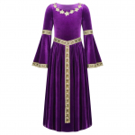 Viduramžių kostiumas mergaičių viduramžių suknelė senovinė maxi suknelė princesės suknelė Renesanso Cosplay kostiumo vakarėlio suknelė 5-6 Years violetinė