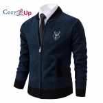 Cozy up Pavasarinis vyri&scaron;kas megztinis megztinis, vir&scaron;utinis užtrauktukas, plonas, stovinčio kaklo megztinis, madingas vienspalvis megztinis 3XL