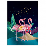 medžio masyvo rėmas Nordic Animal Modern Pink Flamingo Canvas Tapyba Plakatai ir spaudiniai Sienų meno paveikslėliai gyvenamojo kambario interjerui namų dekoravimui 15*20cm(with frame)