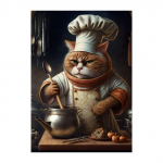 Gyvūnų portretas &Scaron;efas Katė Apdaila Virtuvė Plakatas Sienos Menas Drobė Tapyba Paveikslėlis Namuose 40cm&times;60cm NoFrame