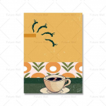 Senovinis nardymo kokteilis, kava Įdomus abstrakčios sienos meno drobės tapybos plakatas 21cm&times;30cm NoFrame