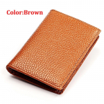 RFID Mens Genuine Leather Bank Credit Card Wallet ID VIP Cards Holders lychee pattern Travel Accessories Slim Purse small minimalist Cards Bag