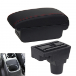 Skirta &bdquo;Chevrolet Sonic&ldquo;, skirta &bdquo;Chevrolet Aveo&ldquo; automobilio porankių dėžutei, modernizavimo dalys, priedai Vidaus detalės puodelio laikiklio USB sąsaja raudona/juoda